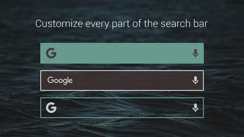 Opções de personalização de cores do mod Custom Search Bar Widget CSBW