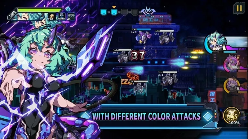 Selección de personaje en Cyber Gunner