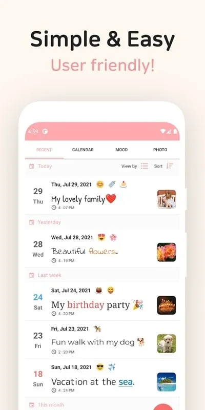 DailyLife user interface showcasing editing features