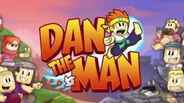 Dan the Man gameplay screenshot showing the pixelated graphics and combat.