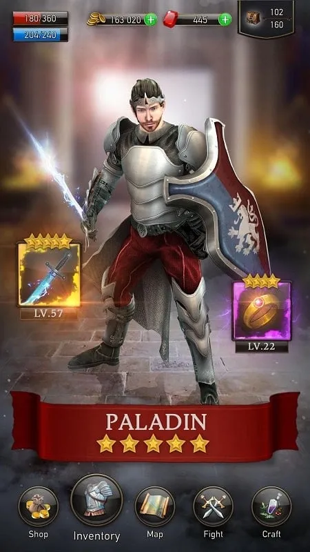 A screenshot displaying the character customization screen in Darkane GO.