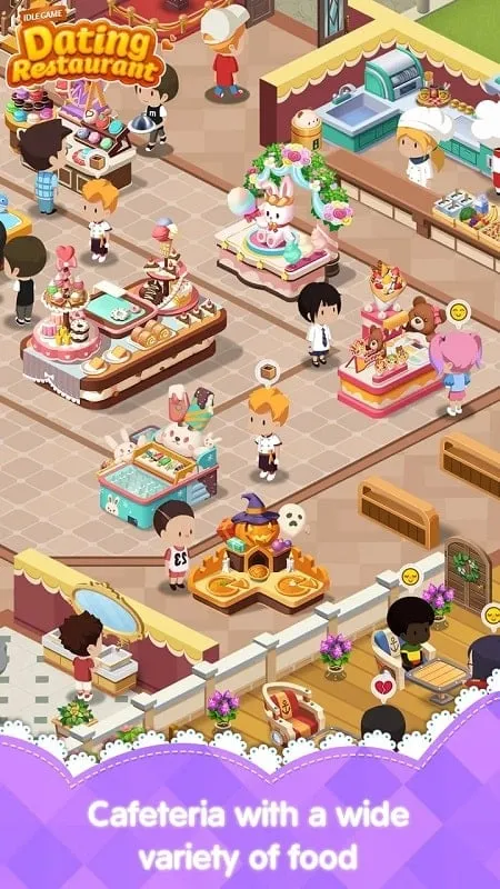 Highlighting staff interactions in the Dating Restaurant gameplay.