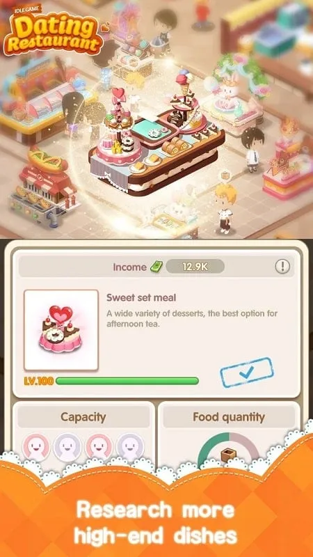 Showcase of various food options available in Dating Restaurant.