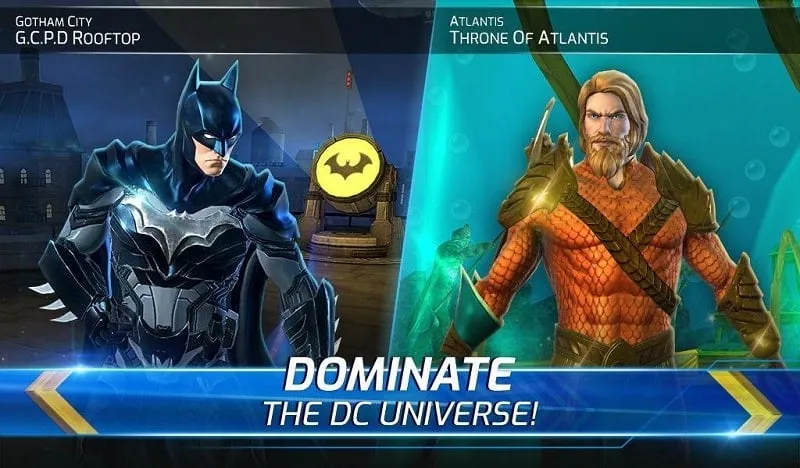 Menú MOD de DC Legends con opciones