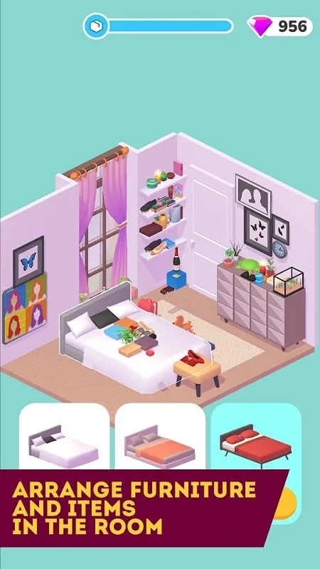 Example of completing a room design in Decor Life mod.