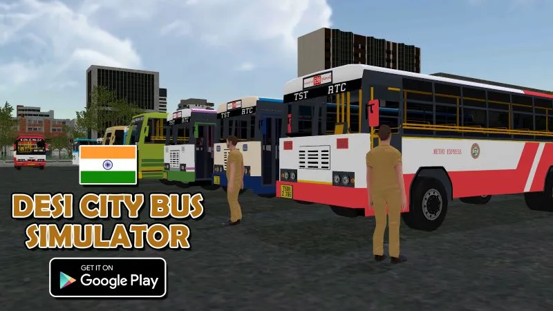 Demonstração da interface do usuário e dos controles no Desi City Bus Indian Simulator.