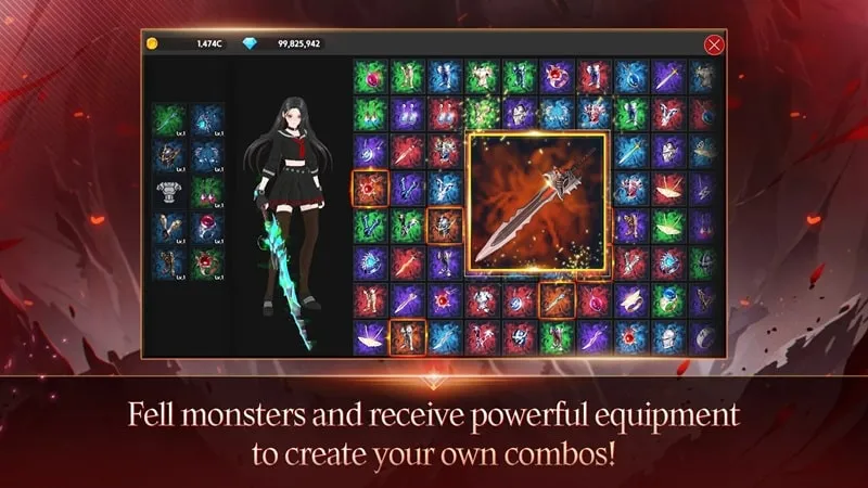 In-game screenshot of Devil Knights Idle displaying combat with enemies.