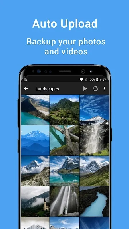 dFolio mod apk menampilkan fitur slideshow