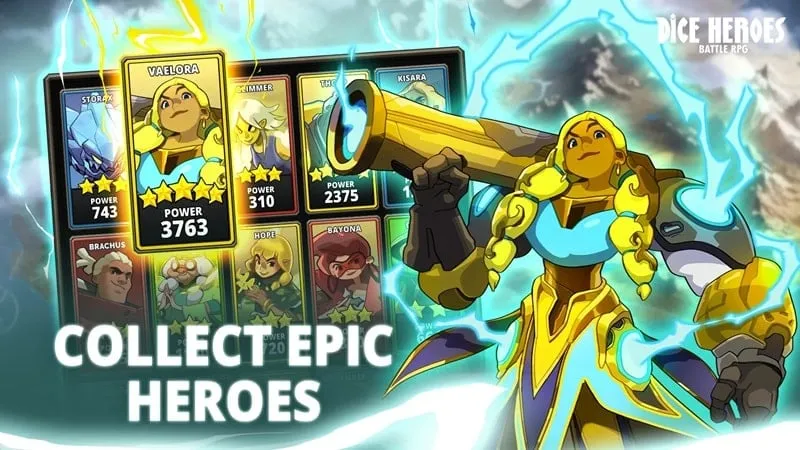 Thông báo lỗi phân tích cú pháp trong game Dice Heroes Battle RPG.