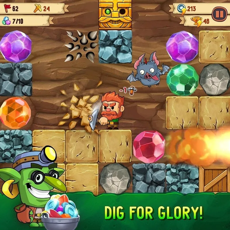 Gameplay Dig Out! dengan MOD APK