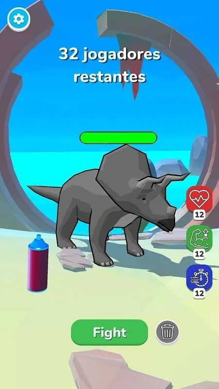 Navigating the in-game menu in Dino Fight.