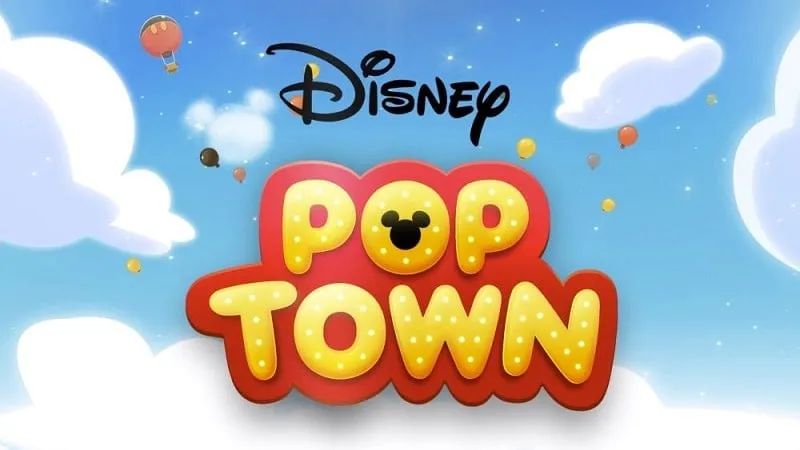 Hình ảnh trong game Disney POP TOWN với đồ họa sống động và lối chơi match-3.