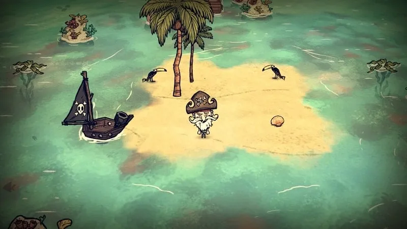 Tampilan gameplay Don't Starve: Shipwrecked MOD APK