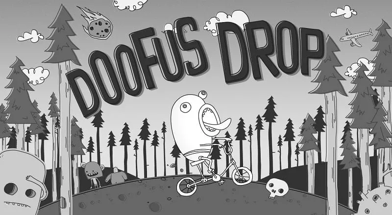 Jogo Doofus Drop com o personagem principal.