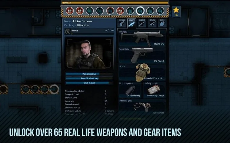 Example of in-game settings menu for adjusting graphics quality and performance options in Door Kickers.