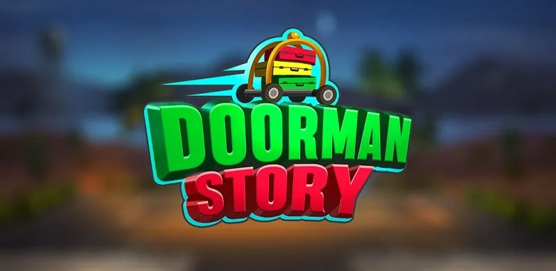 Tampilan utama Doorman Story menampilkan hotel dan gameplay.