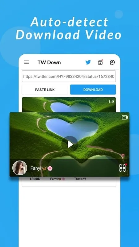 Download Twitter Videos mod interface showing premium features