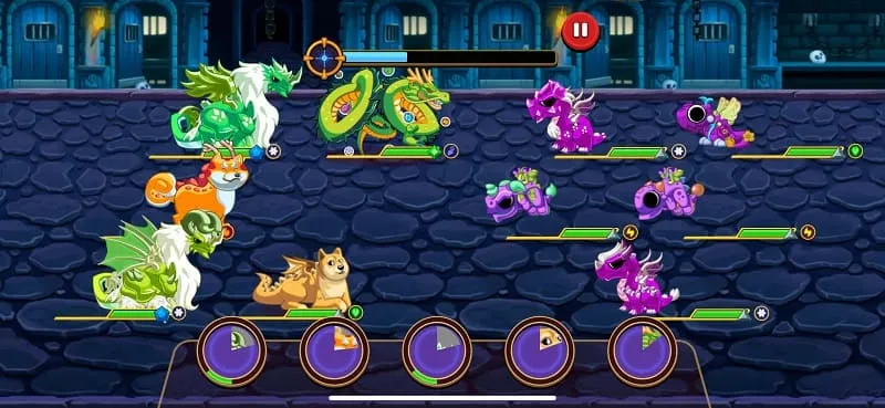 Gameplay Dragonary di perangkat Android.