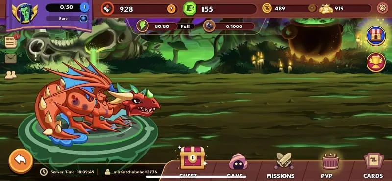 Truy cập menu MOD trong Dragonary.