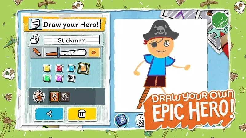 Using colored pencils to solve a puzzle in Draw a Stickman: EPIC 3.