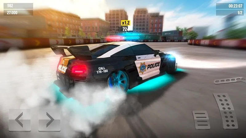 Menyesuaikan mobil di Drift Max World dengan berbagai pilihan.