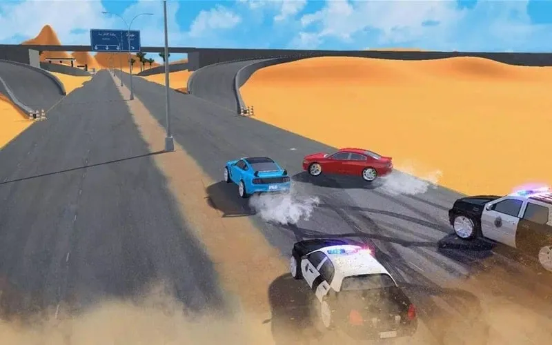 Captura de pantalla del juego Drift Online que muestra la mecánica de derrape y el entorno de carreras.