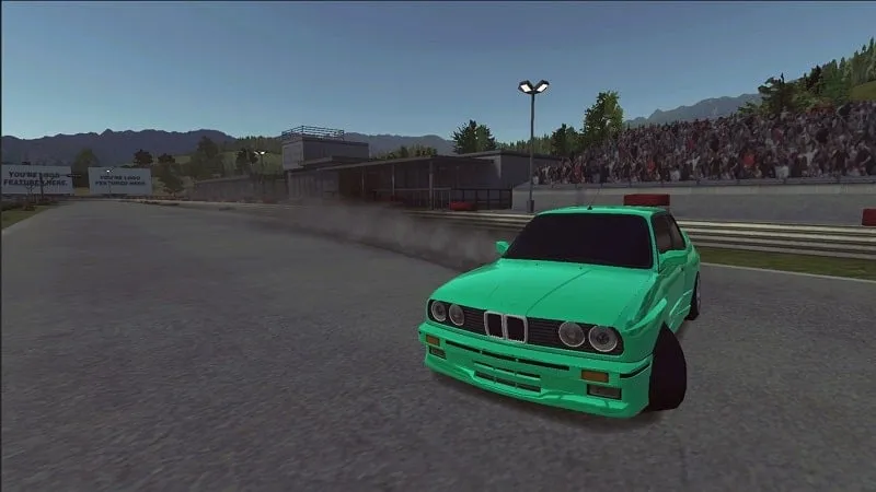 Imagem de um BMW fazendo drift no jogo Drifting BMW 3 Car Drift