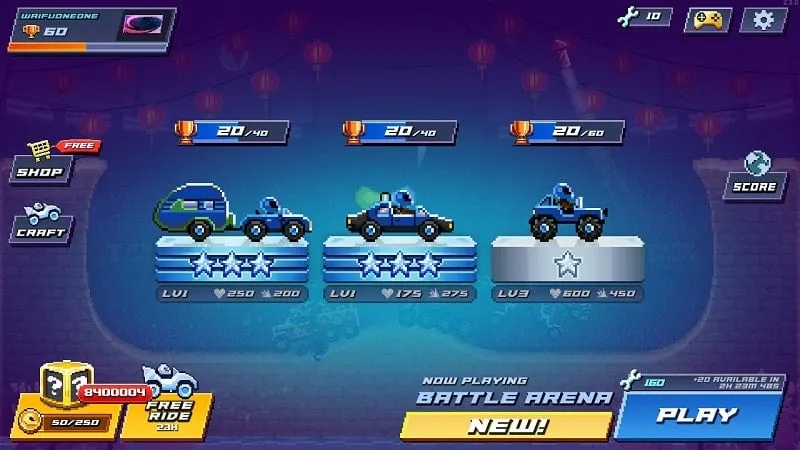 Interfaz de Drive Ahead! MOD APK.