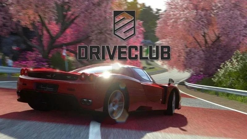 Drive Club main screen showcasing available cars and city environment.