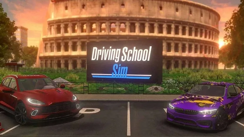 Trải nghiệm lái xe trong Driving School Sim.