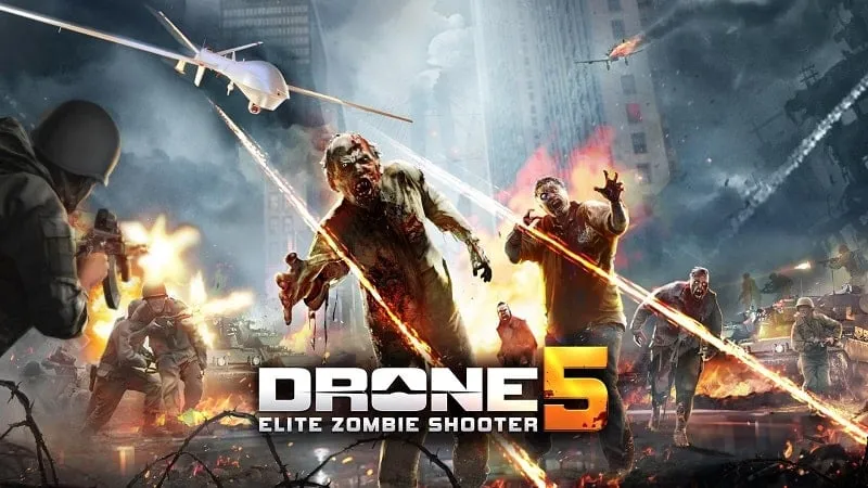 Drone firing missiles at zombies in Drone 5.