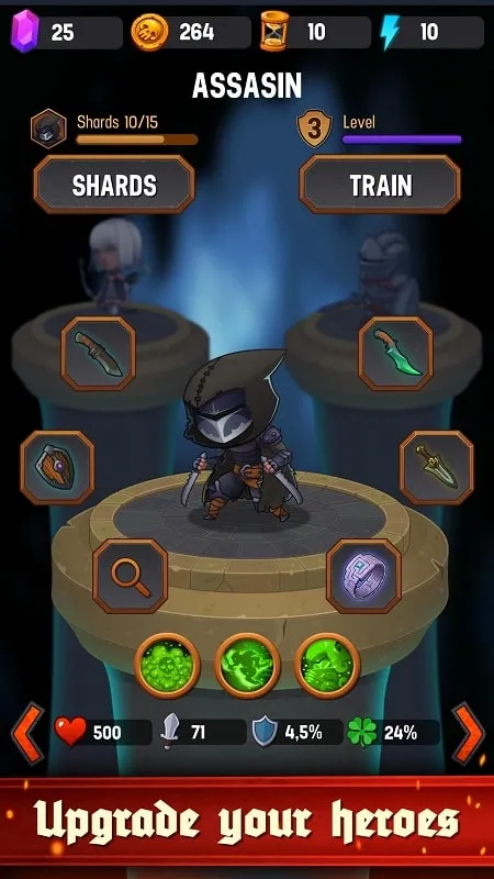 Enfrentando un monstruo en Dungeon: Age of Heroes MOD APK.