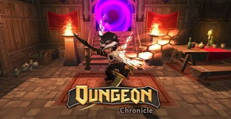 Tampilan awal game Dungeon Chronicle di ponsel.