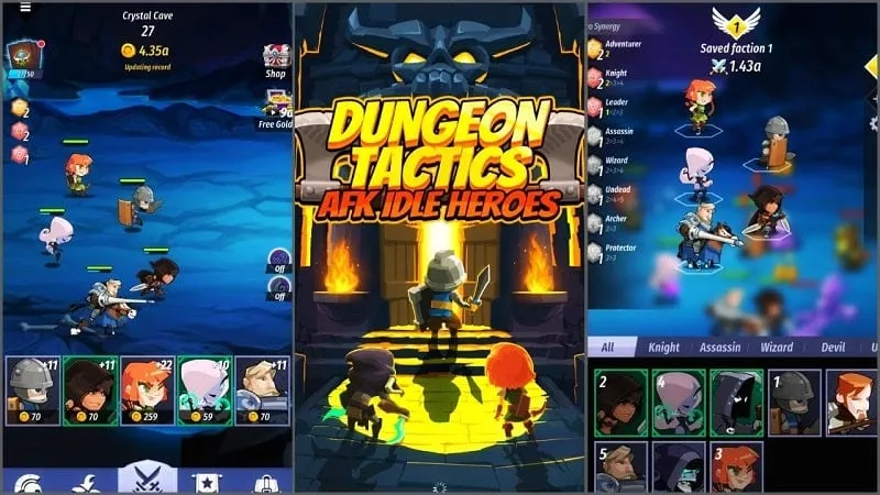 Menjelajahi dunia bawah tanah di Dungeon Tactics.