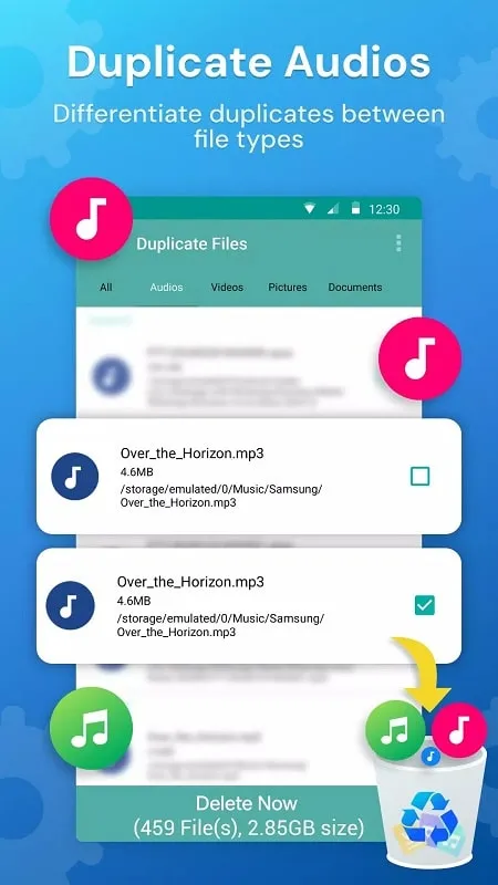 Menggunakan fitur Duplicate Files Fixer Mod untuk membersihkan penyimpanan