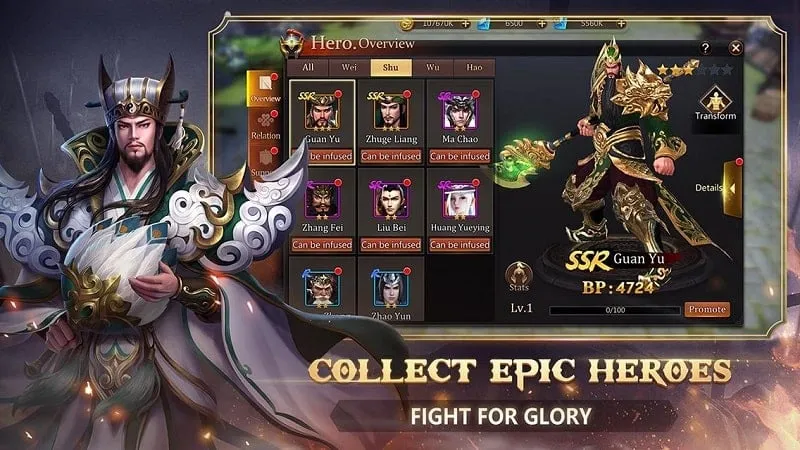 Bảng xếp hạng trong game Dynasty Blade 2.