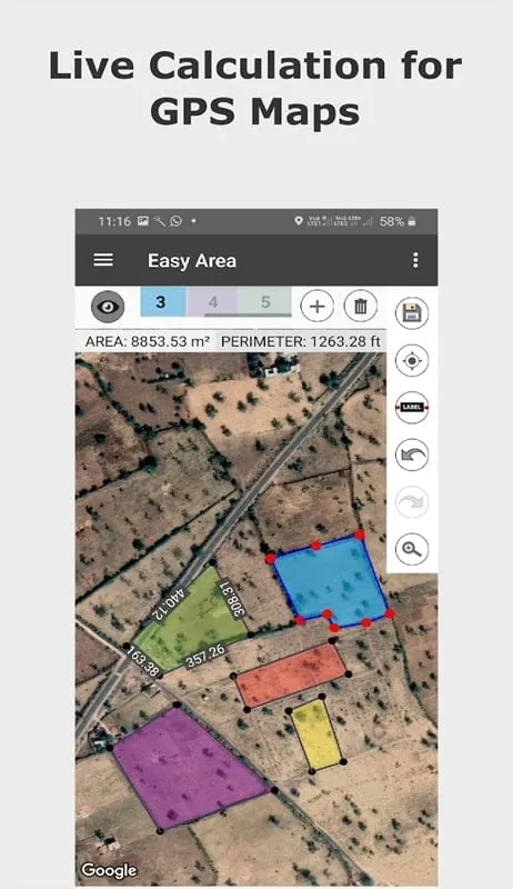 Easy Area Mod mostrando recursos de zoom e panorâmica para análise detalhada