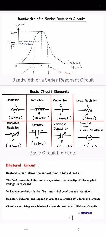 Ứng dụng Electrical Engineering Notes cho Android