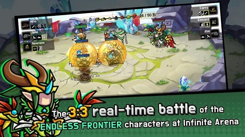 Dominating PvP battles and progressing through the story mode using the advantages of unlimited gold in Endless Arena.