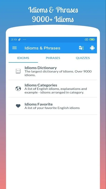 English Idioms Phrases mod para Android