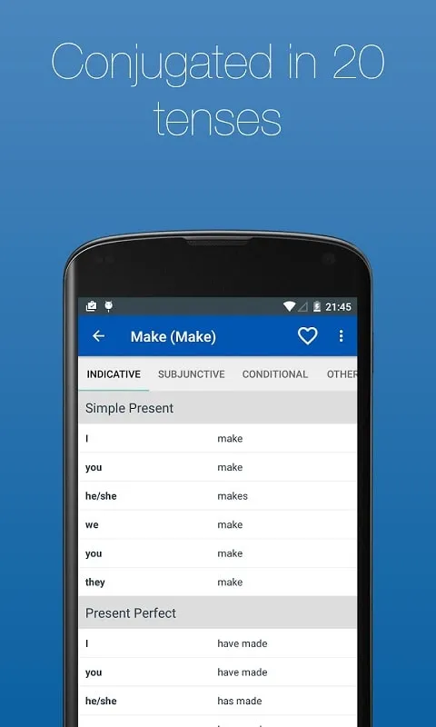 English Verb Conjugator Pro MOD para Android