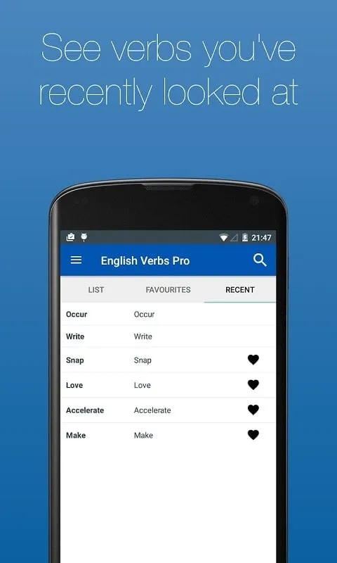 English Verb Conjugator Pro MOD APK grátis