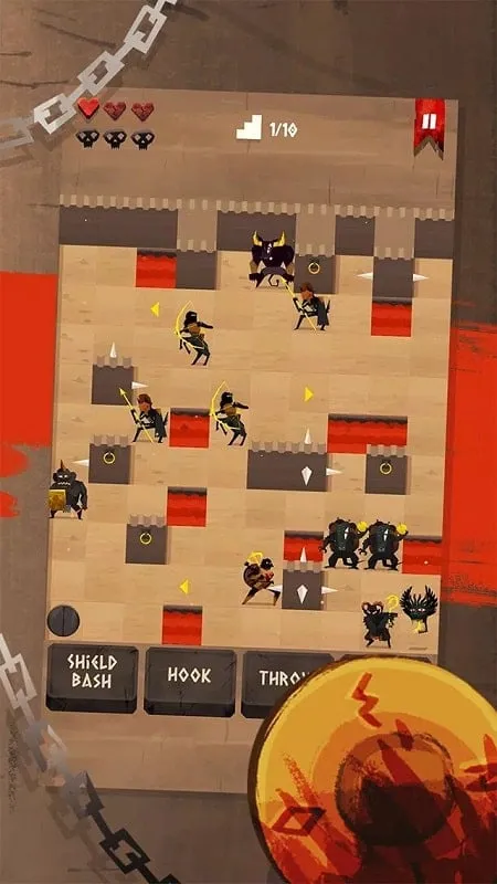 Screenshot of ENYO gameplay showcasing various in-game challenges and strategic elements