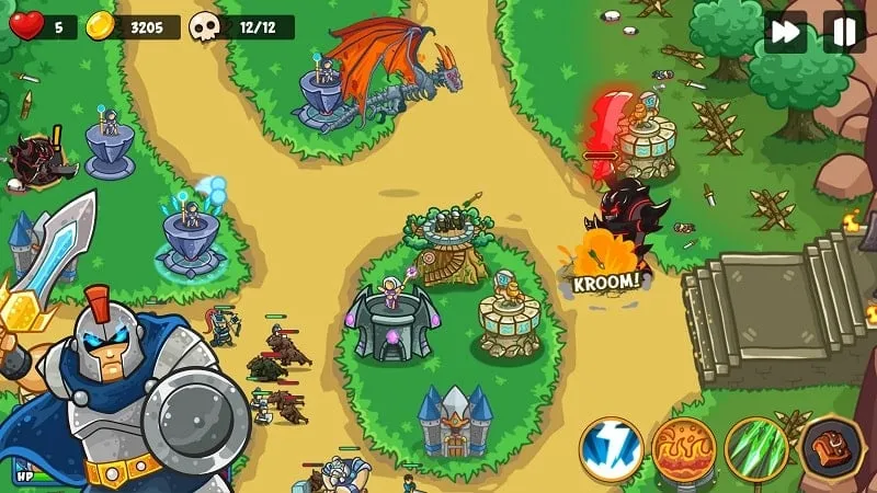 Hình ảnh cài đặt trong game Epic Empire: Tower Defense để điều chỉnh đồ họa và hiệu suất.