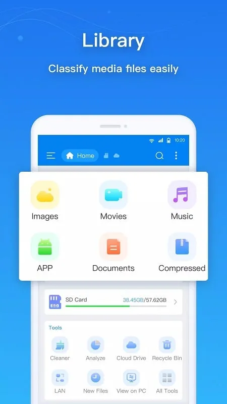 Interfaz de búsqueda de archivos de Esuper mod apk