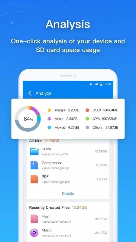 Esuper mod interface showing file categorization