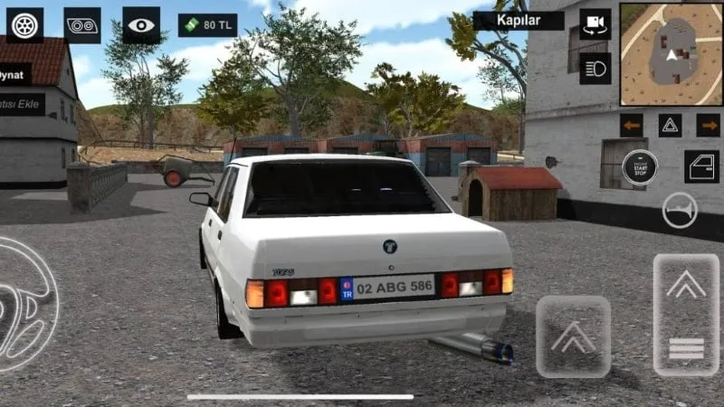 Gameplay screenshot of Etiket Tofask showcasing the in-game currency and a variety of car parts available for purchase.