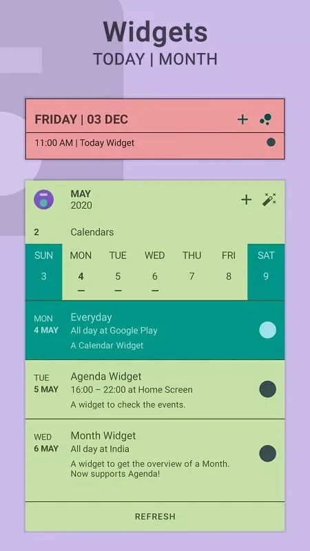 Selección de temas del mod Everyday Calendar Widget