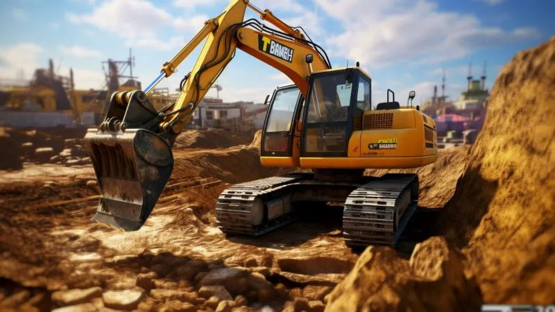 Gambar berbagai jenis kendaraan konstruksi yang tersedia di game Excavator Loader Simulator.