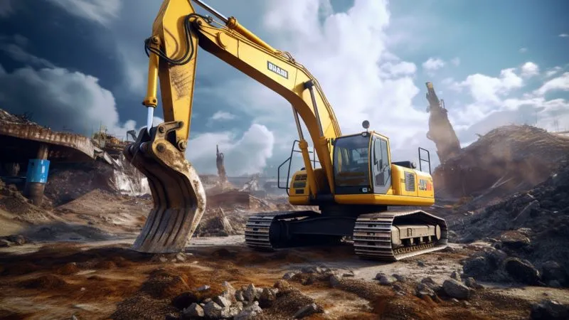 Tampilan antarmuka dan kontrol game Excavator Loader Simulator.